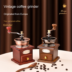 Manual Coffee Grinder Set Manufacturer - Modern Retro for Home Use Stainless Steel Ceramic Wood Utensils PP Plastic