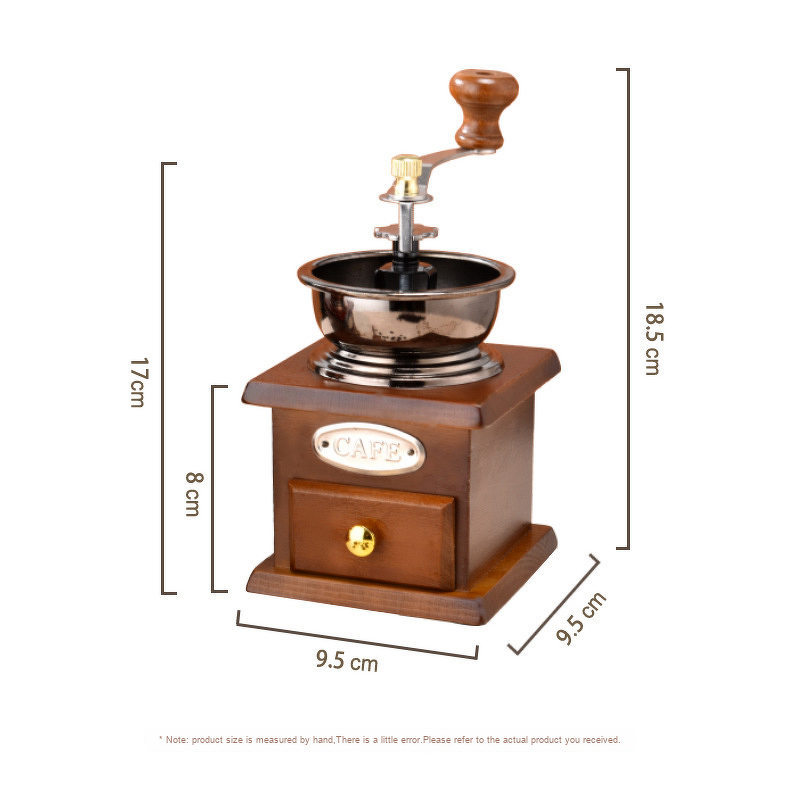 Manual Coffee Grinder Set Manufacturer - Modern Retro for Home Use Stainless Steel Ceramic Wood Utensils PP Plastic