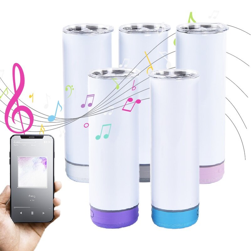 Bluetooth Smart Speaker Tumbler Manufacturer - 20oz Stainless Steel Sublimation Wireless for Desktop Direct Drinking