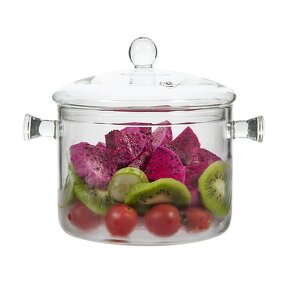 Glass Soup Pot Manufacturer - Cooking Pot Paper Box Modern Hot Pot Set Transparent Large Capacity with Glass Lid