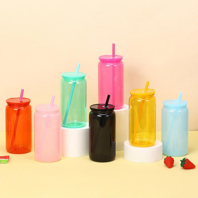 Kids Plastic Tumbler Manufacturer - Custom 10oz Acrylic with Pre-Drilled Hole Plug White Box Packaging Snow Globe Sippy