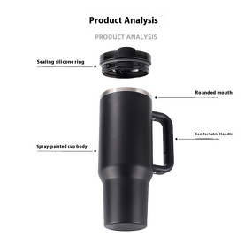 Insulated Handle Cup Manufacturer - JDSR USA Stock 40oz Stainless Steel Double-Layer Vacuum with Straw Modern for Travel