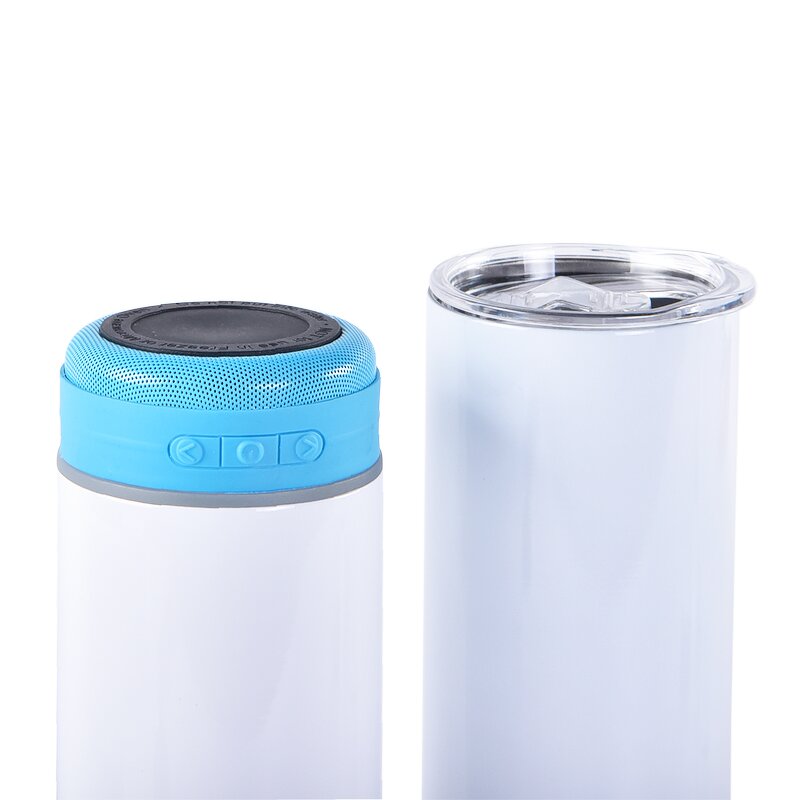 Bluetooth Speaker Drinkware Manufacturer - 20 Oz Skinny Straight Double Wall Stainless Steel Wireless USB Music Sublimation