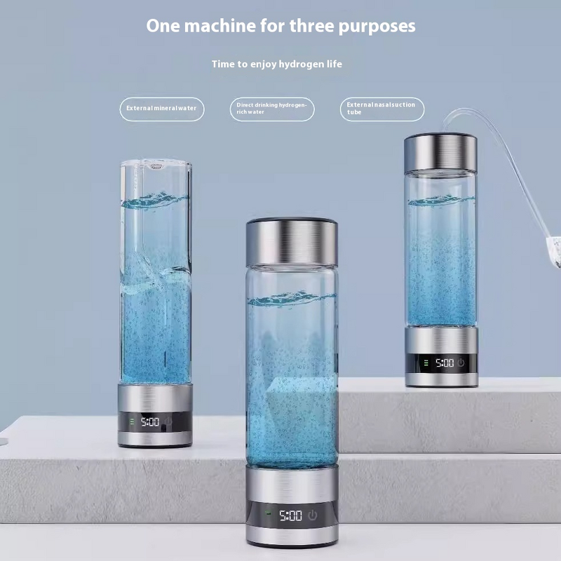 Hydrogen-Rich Water Separator Manufacturer - 460ml Mini Smart Transparent Eco-friendly Glass Travel Mug LED Digital