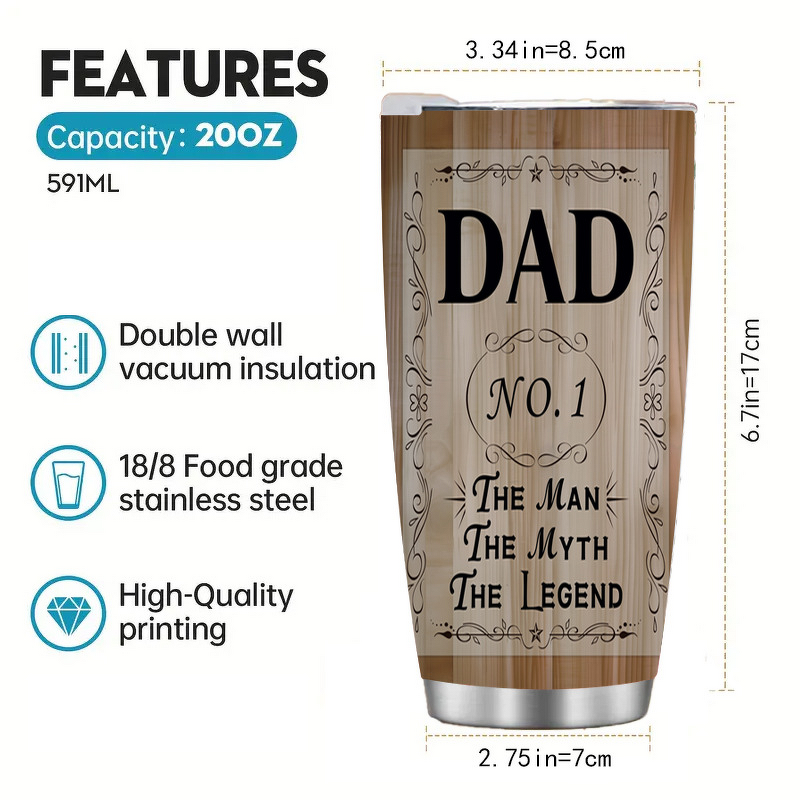 Insulated Office Cup Manufacturer - Creative 3D Printed 304 Stainless Steel Modern Double-Layer Vacuum 20oz Portable