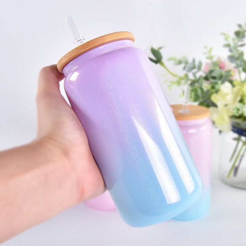 Sublimation Blank Mugs Manufacturer - Warehouse 16oz Mixed Jelly Cup Beer Glass with PP Lid Plastic Acrylic White Box