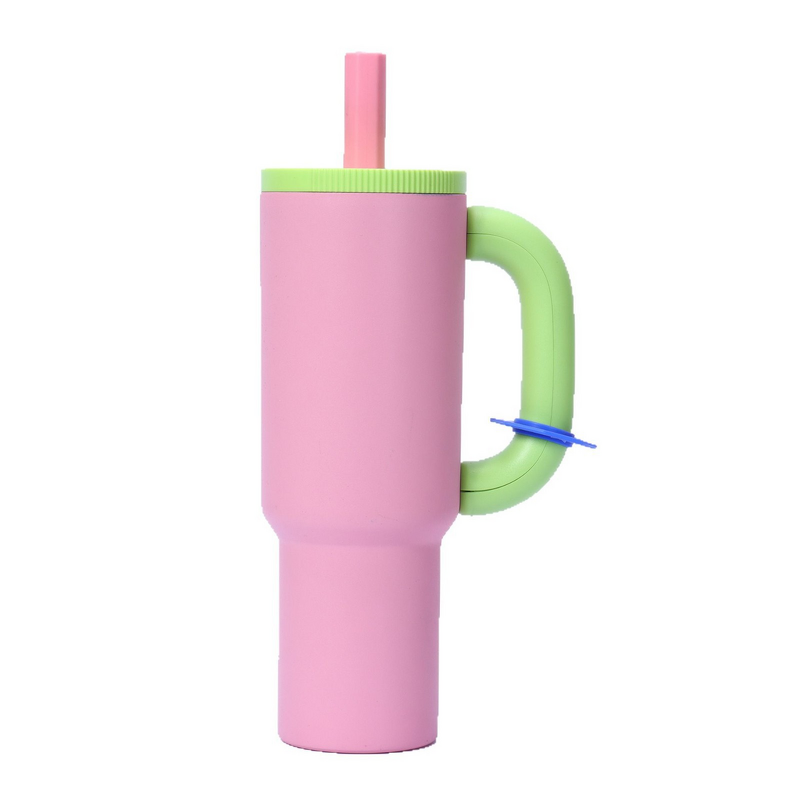 Insulated Travel Cup Manufacturer - JDSR Modern Macaron 40oz Stainless Steel with Straw Customizable Handle Large Capacity