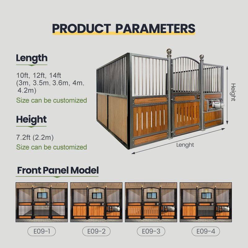 Horse Stable Front Panel Manufacturer - 7.2ft Height European Equestrian Box Dutch Door