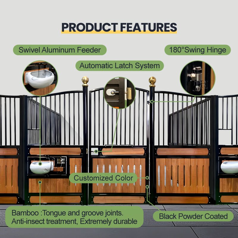 Horse Stable Box System Manufacturer - Custom Solid Interior European Style Front Panel Door