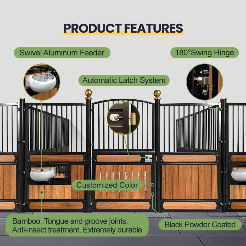 Horse Stable Front Panel Manufacturer - 7.2ft Height European Equestrian Box Dutch Door