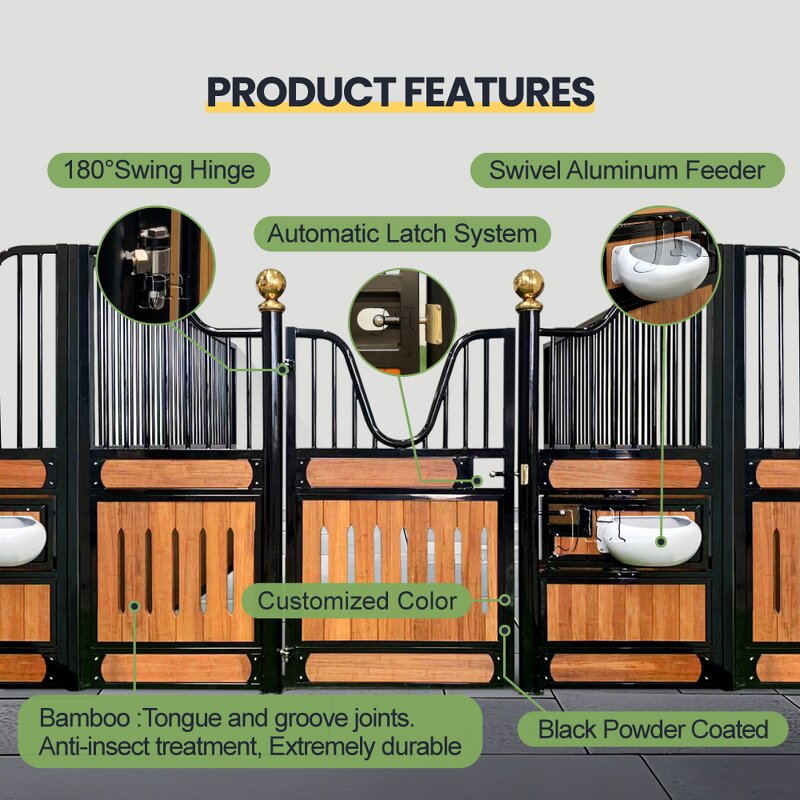 Horse Stall Front Panel Manufacturer - Heavy Duty Stainless Steel Anti-kick Panels for Professional