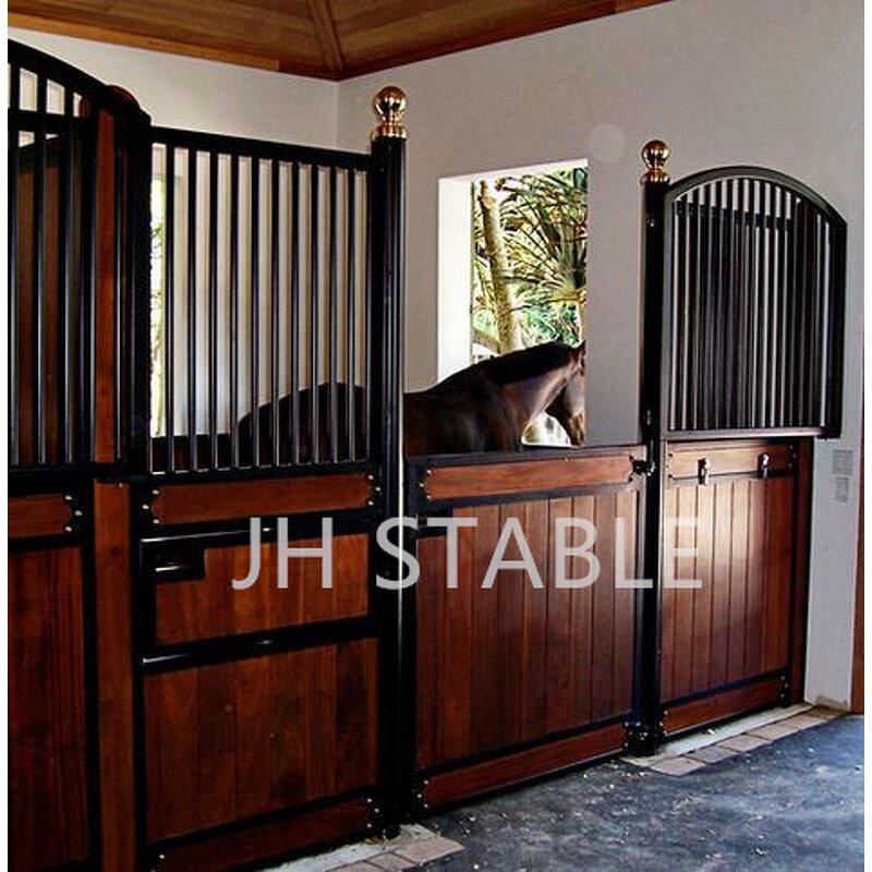 Horse Stable Door Manufacturer - Prefabricated Steel Dutch Door Window with Brass Ball