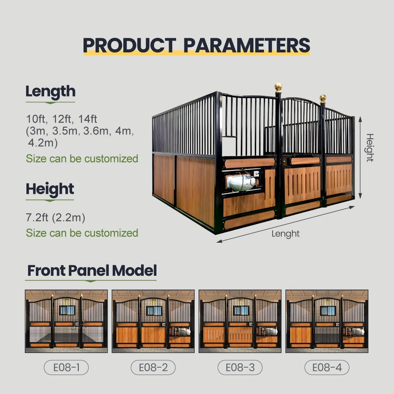 Horse Stable Front Panel Manufacturer - Heavy Duty Galvanized Steel Modular Anti Kick Prefab CE