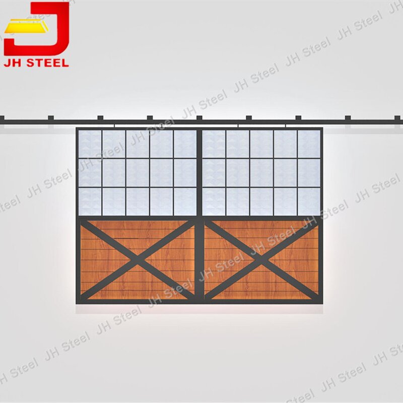 Horse Stable Door Manufacturer - Prefabricated Steel Dutch Door Window with Brass Ball