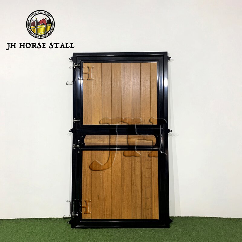 Horse Stable Dutch Door Manufacturer - Heavy Duty Bamboo Black Powder Coated Steel Frame