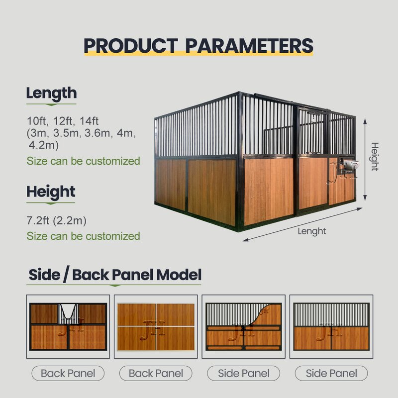Horse Stall Front Manufacturer - Customizable With Stainless Steel Hinged Door Adjustable Width