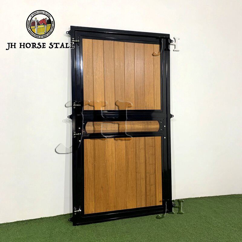 Horse Stable Dutch Door Manufacturer - Heavy Duty Bamboo Black Powder Coated Steel Frame