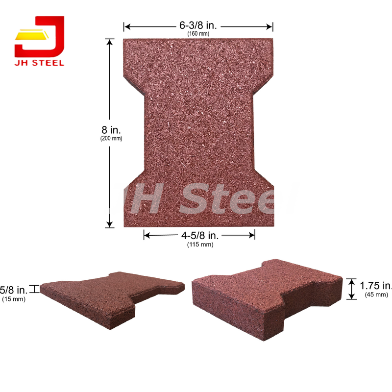 Horse Stall Mats Manufacturer - Dog Bone Cushion Shock Absorbing 200x160mm Rubber Flooring