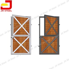 Horse Stable Door Manufacturer - Prefabricated Steel Dutch Door Window with Brass Ball