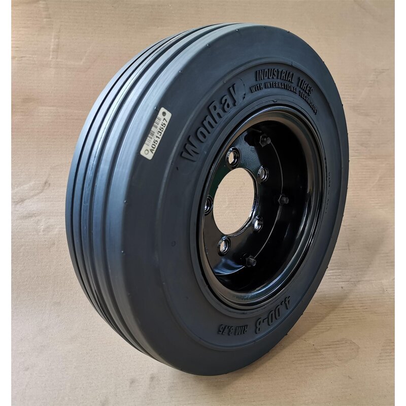 Airport Baggage Cart Wheel Manufacturer - 4.00-8 3.75 3.00 Solid Tire with Twin-disk 5-studs Rim