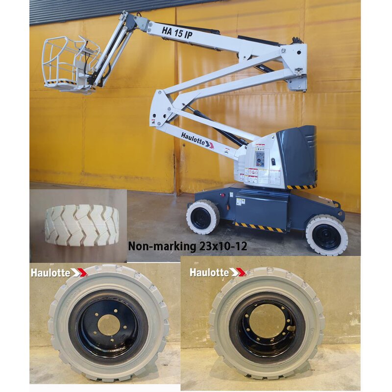 Boom Lift Solid Tire Manufacturer - Haulotte HA12IP Replacement 7.00-12 Gray 5holes and 9holes