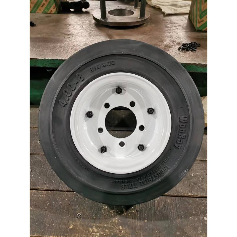 Solid Tires Manufacturer - with Rim for Seaport Container Dolly Airport Trailers 4.00-8