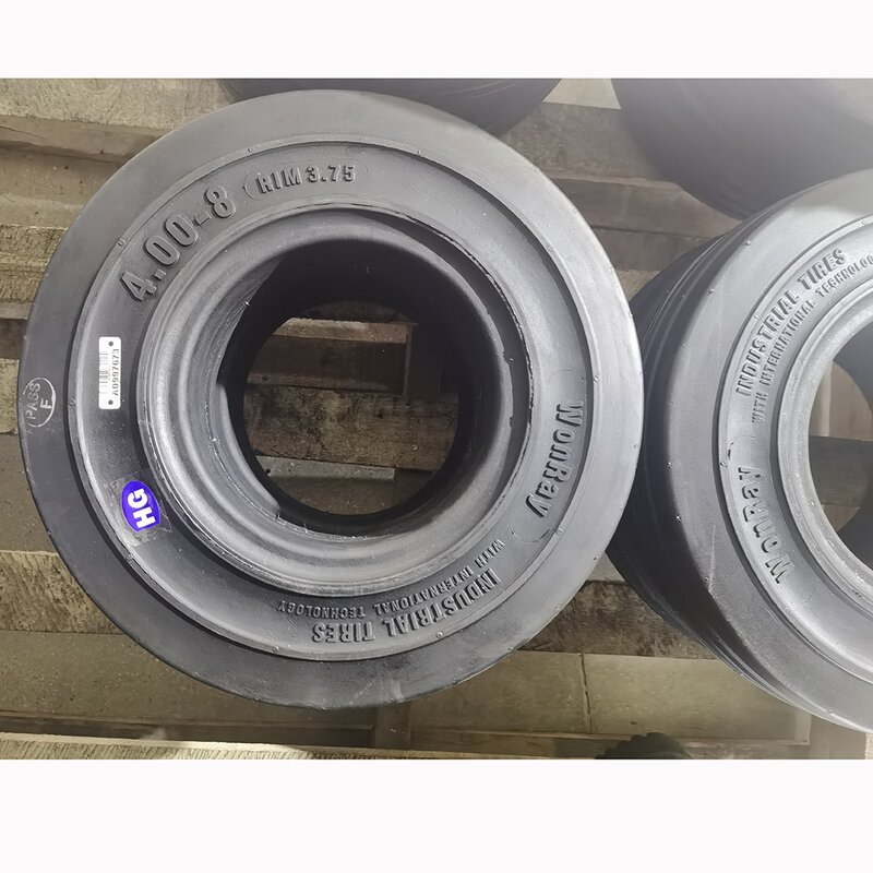 Solid Tires Manufacturer - with Rim for Seaport Container Dolly Airport Trailers 4.00-8