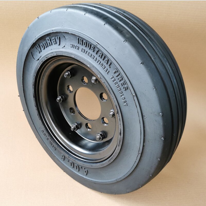 Airport GSE Luggage Trailer Manufacturer - 4.00-8 Solid Tire with Twin-disk 5-studs Rim
