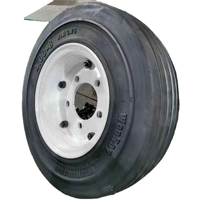 Solid Tires Manufacturer - with Rim for Seaport Container Dolly Airport Trailers 4.00-8