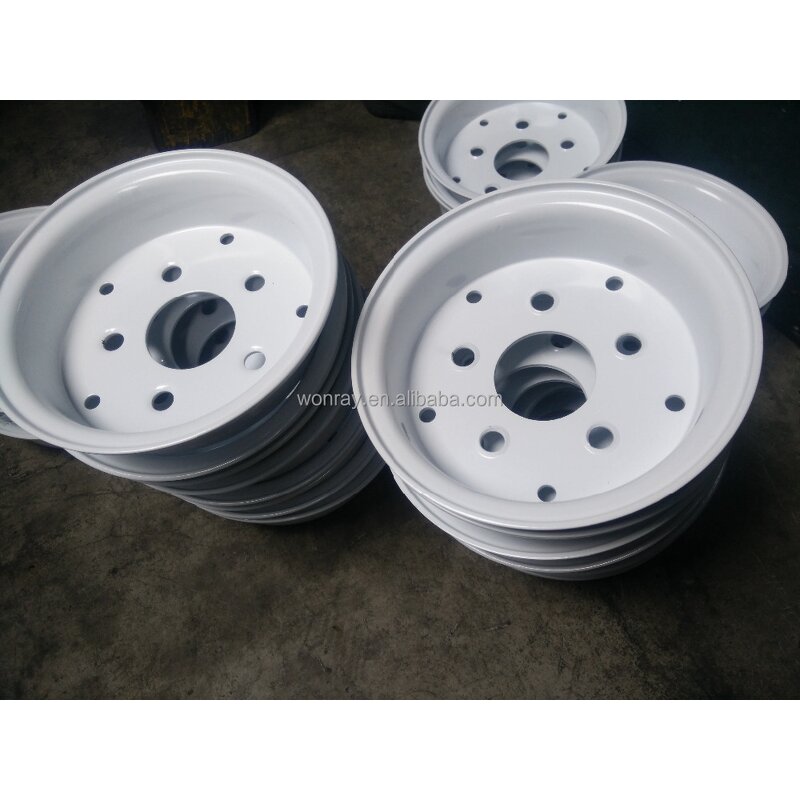 Solid Tire Manufacturer - 4.00-8 White with Split Wheel Rims 3.75-8 5 Bolt Holes