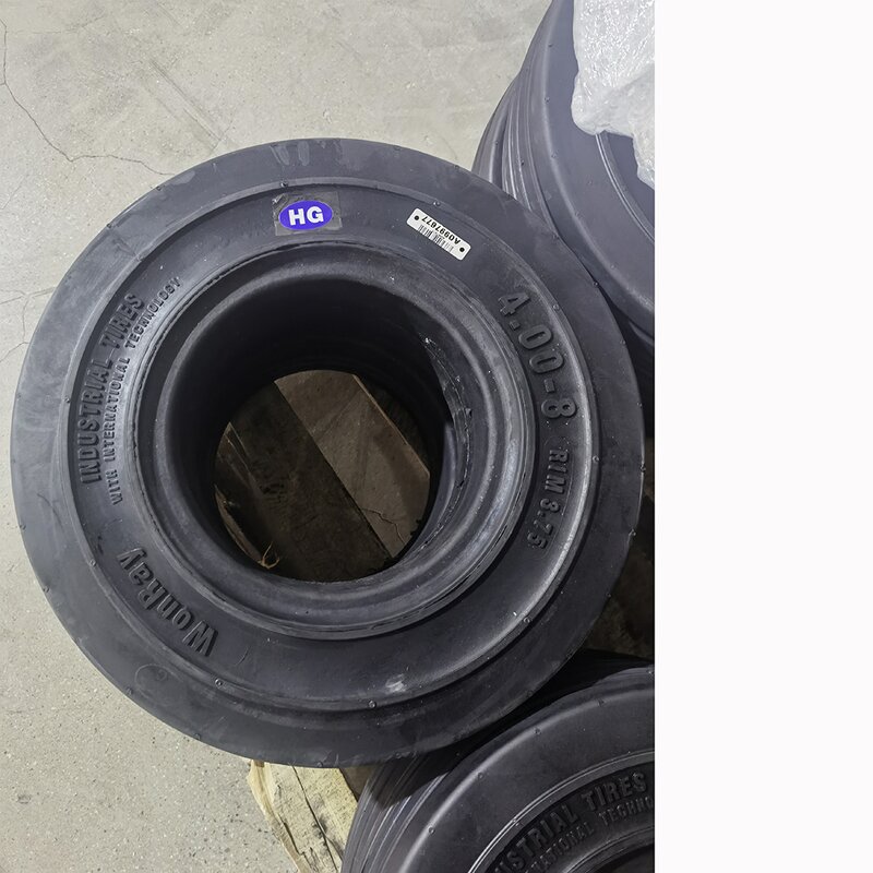 Solid Tires Manufacturer - with Rim for Seaport Container Dolly Airport Trailers 4.00-8