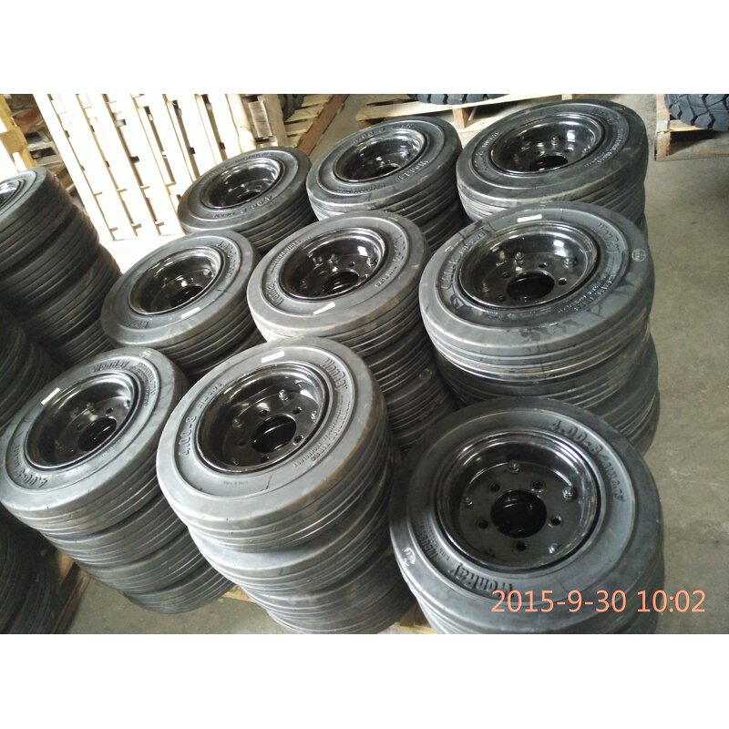 Airport Baggage Cart Wheel Manufacturer - 4.00-8 3.75 3.00 Solid Tire with Twin-disk 5-studs Rim