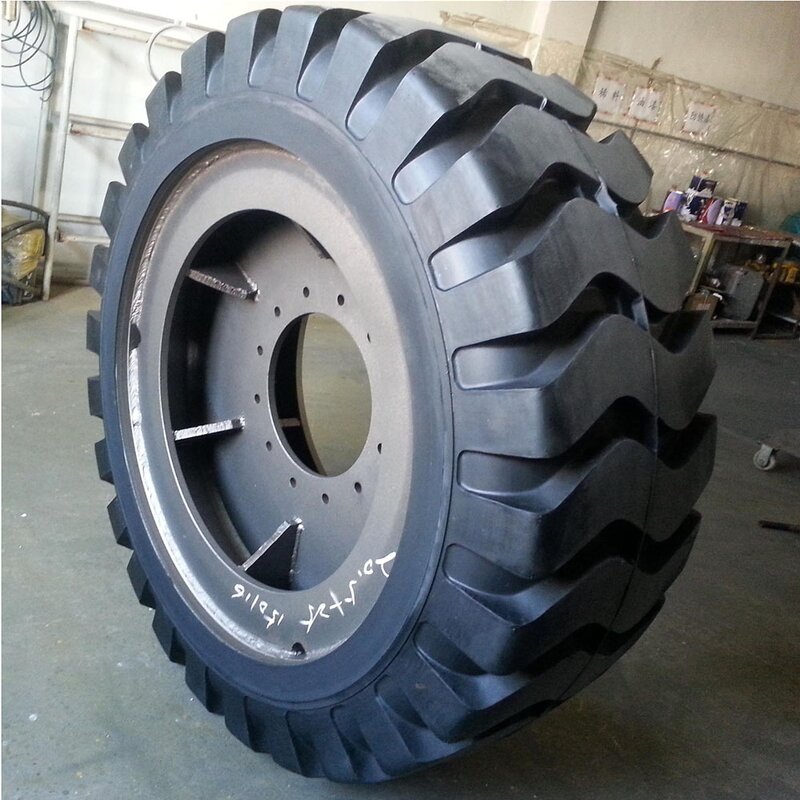 Solid Tire Manufacturer - Front Loader Hyundai HL757-9 with Rim 12 Holes 20.5-25
