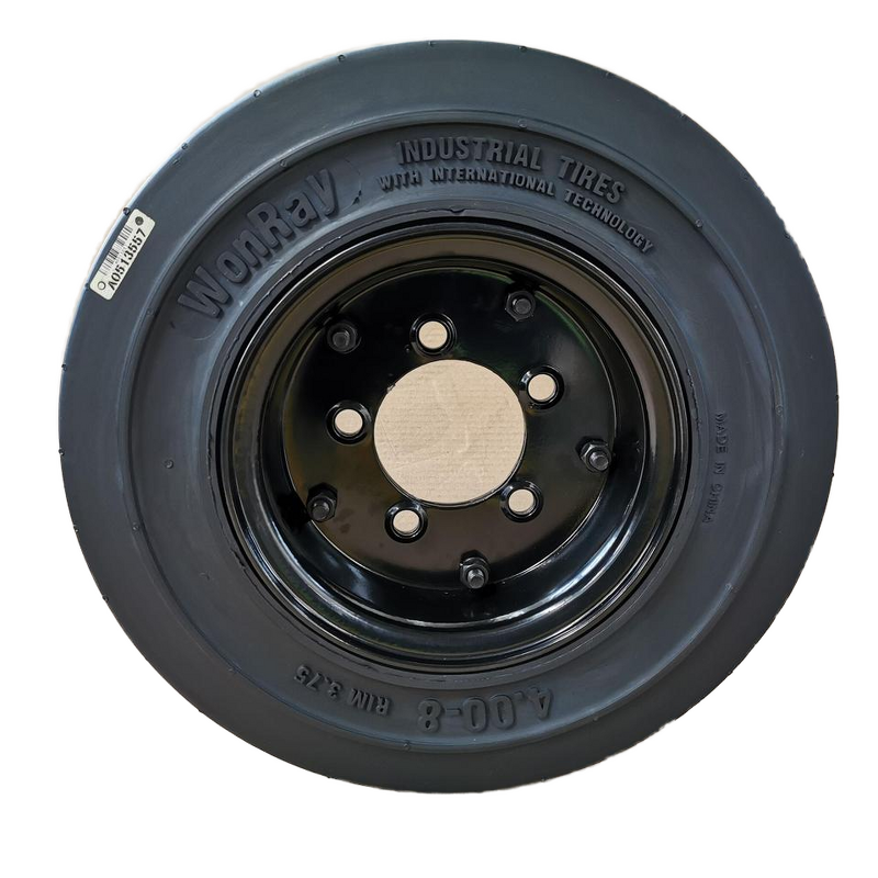 Airport Baggage Cart Wheel Manufacturer - 4.00-8 3.75 3.00 Solid Tire with Twin-disk 5-studs Rim