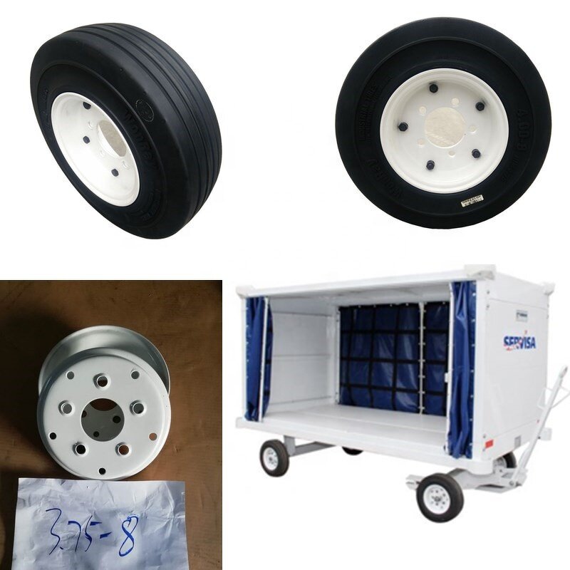 Airport Baggage Cart Luggage Trailer Manufacturer - 4.00-8 3.00 3.50 3.75 Solid Tire with Twin-disk Rim