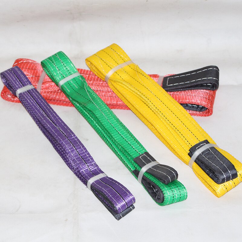 Fabric Lifting Sling Manufacturer - 1t 2t Polyester Flat Eye-Eye Web Sling Belt for Sale