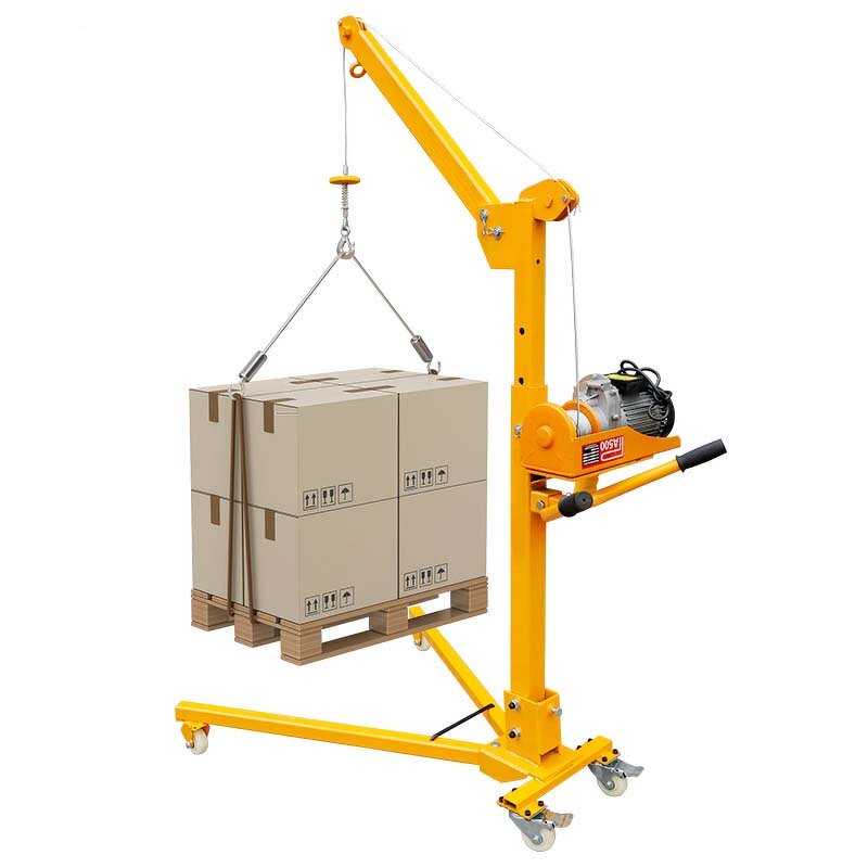 Mobile Mini Crane Manufacturer - Light Duty 300kg with Hand Winch
