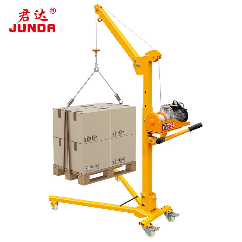 Mobile Mini Crane Manufacturer - Foldable 200kg with Hand Winch