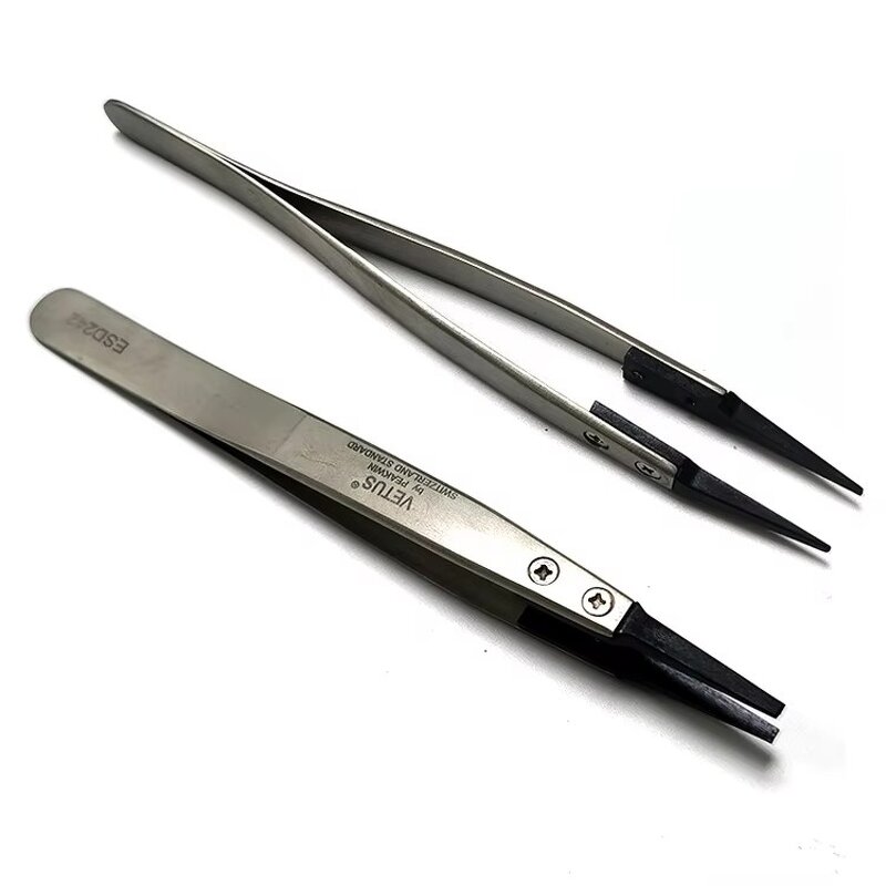 Anti-static Tweezers Manufacturer - Stainless Steel with Interchangeable Plastic Head for Cleanroom
