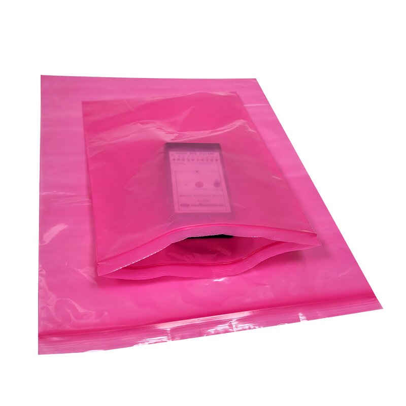 ESD Anti-Static Self-Sealing Pocket Manufacturer - PE Pink Thickened 16 Thread Shielding