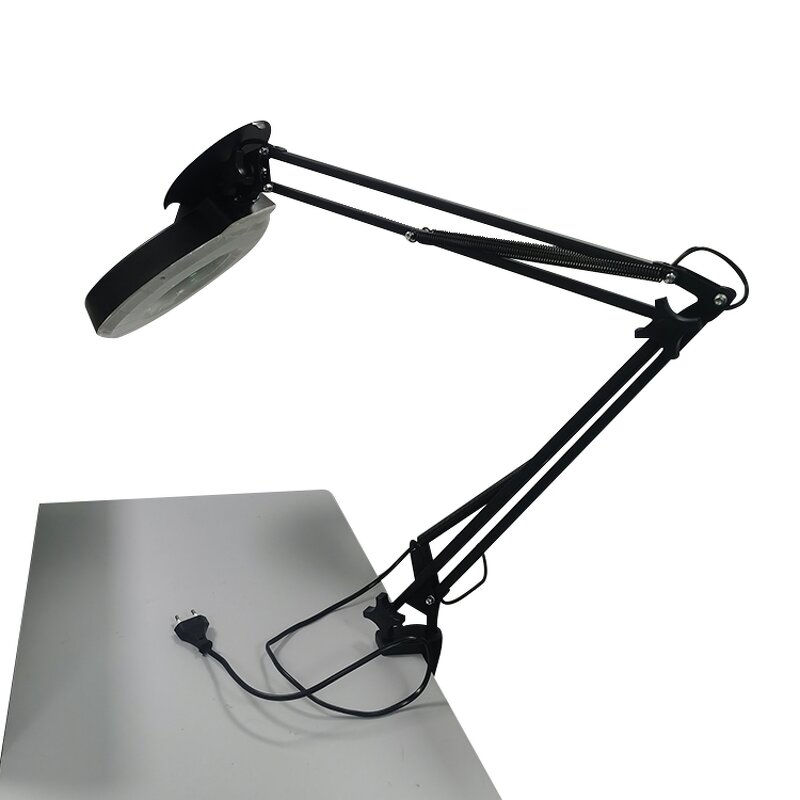 Safety Led Magnifying Lamp Manufacturer - LT86AE Dust Free Black Color Cosmetic Illuminated Magnifier