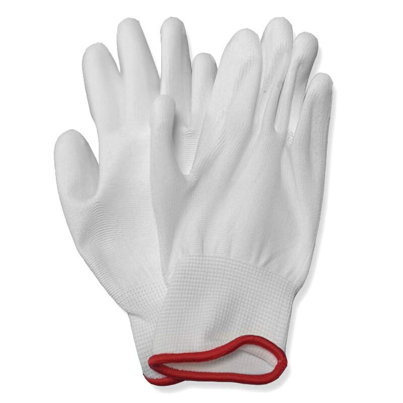 PU Safety Glove Manufacturer - High Quality White PU Palm Coated for Assembly Electronics