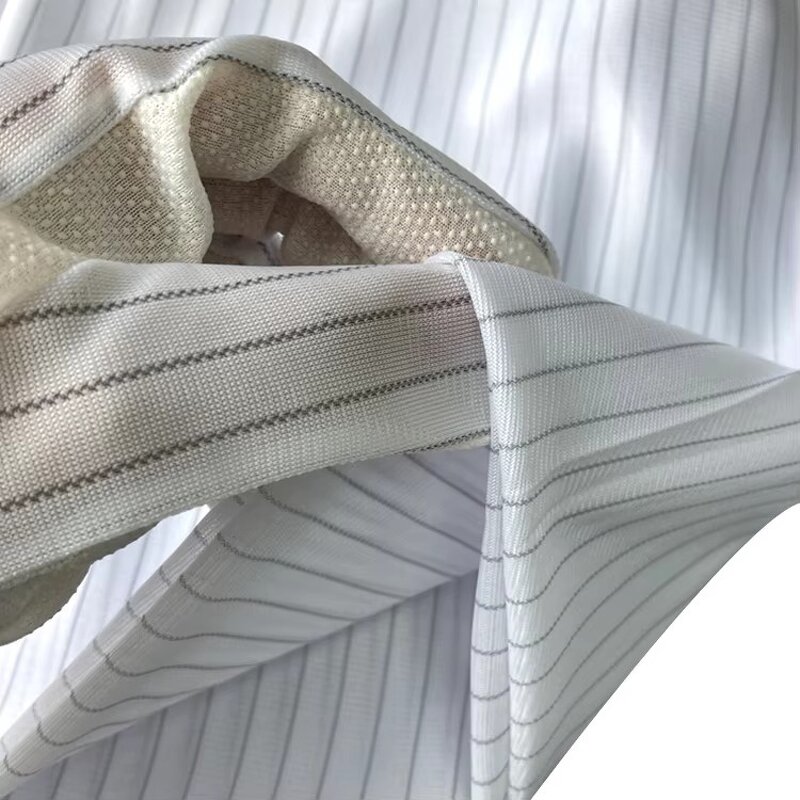 ESD Cleanroom Gloves Fabric Manufacturer - 10mm Stripe Conductive Carbon Antistatic