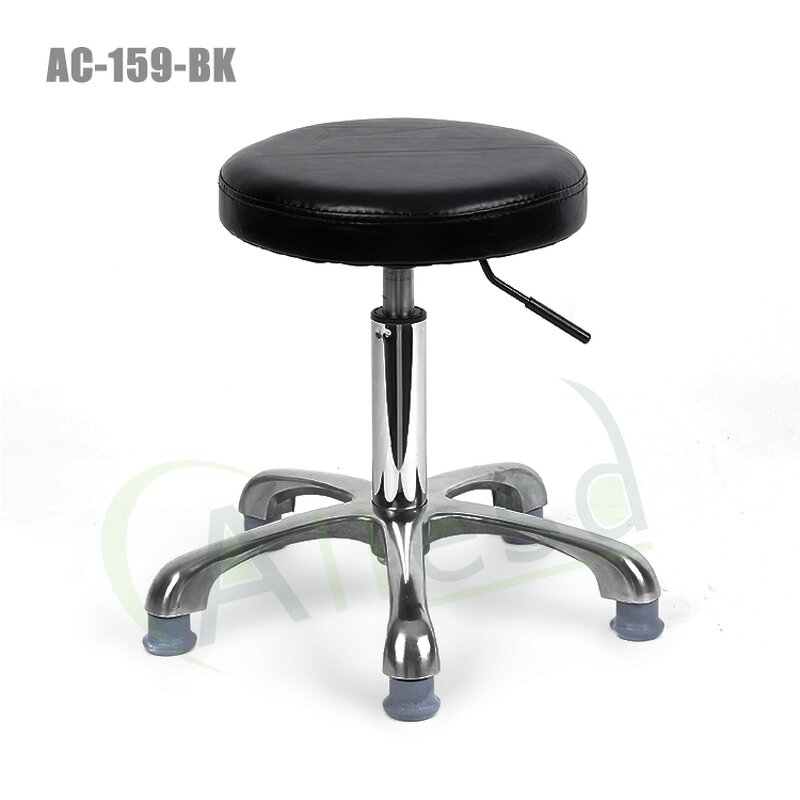 ESD Stool Chair Manufacturer - Black/Blue Comfortable Thickened PU Leather Round