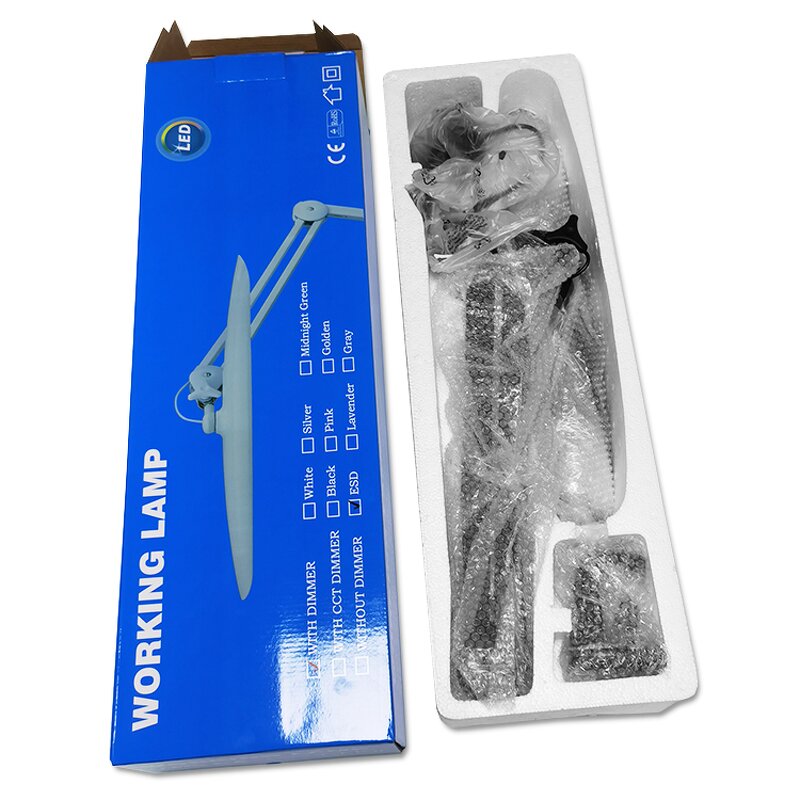 Cleanroom Working Lamp Manufacturer - Adjustable Black Esd Antistatic Safe Office Table Lamp