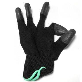 Work Protection Glove Manufacturer - Industry Fingertip Black PU Coated