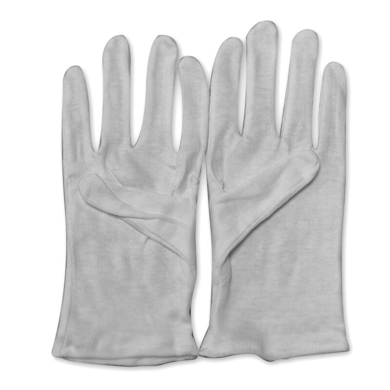 Cotton Gloves Manufacturer - High Quality Wrist Button Adjustable Safety White