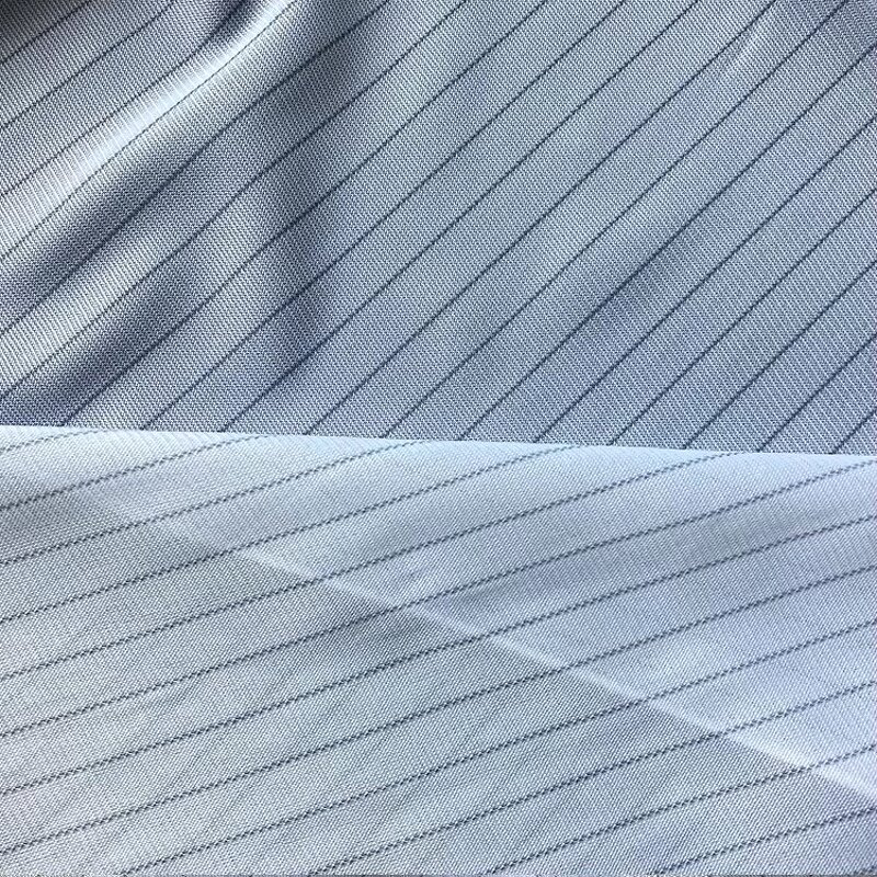 ESD Cleanroom Gloves Fabric Manufacturer - 10mm Stripe Conductive Carbon Antistatic