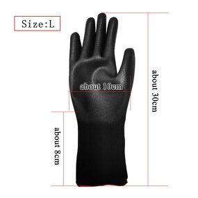Antistatic Working Glove Manufacturer - OEM Lengthen Polyester Black ESD PU Palm Coated