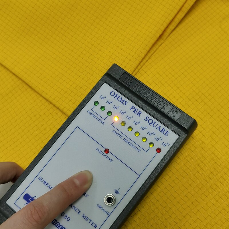 ESD Fabric Manufacturer - Yellow Color 5MM Grid for Cleanroom Industry
